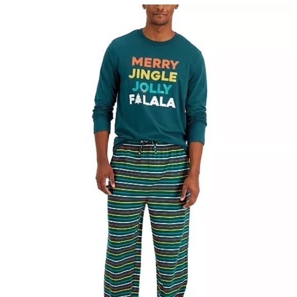 FAMILY PAJAMAS Matching Men's Merry Jingle Mix It Family Pajama Set, New S - Picture 4 of 12